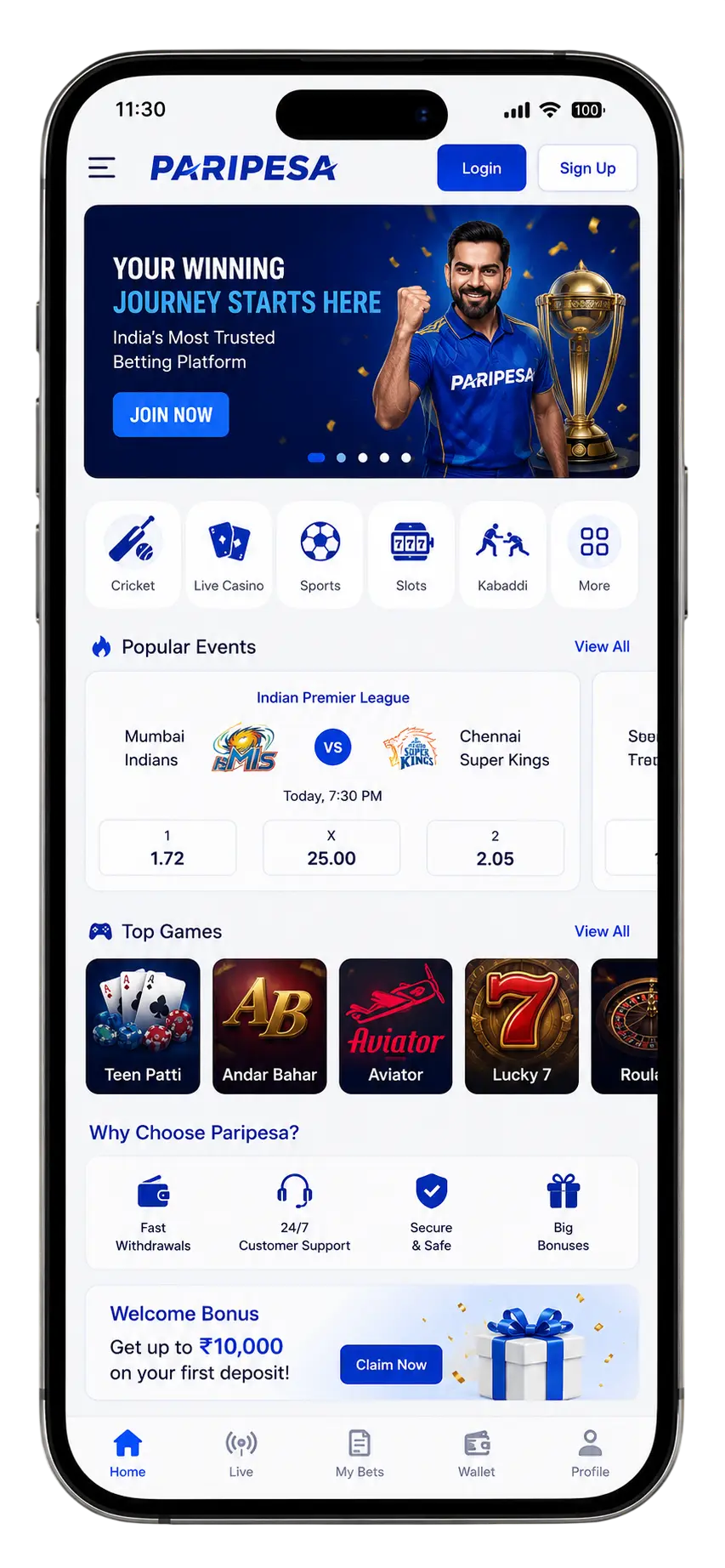 PariPesa India app on mobile